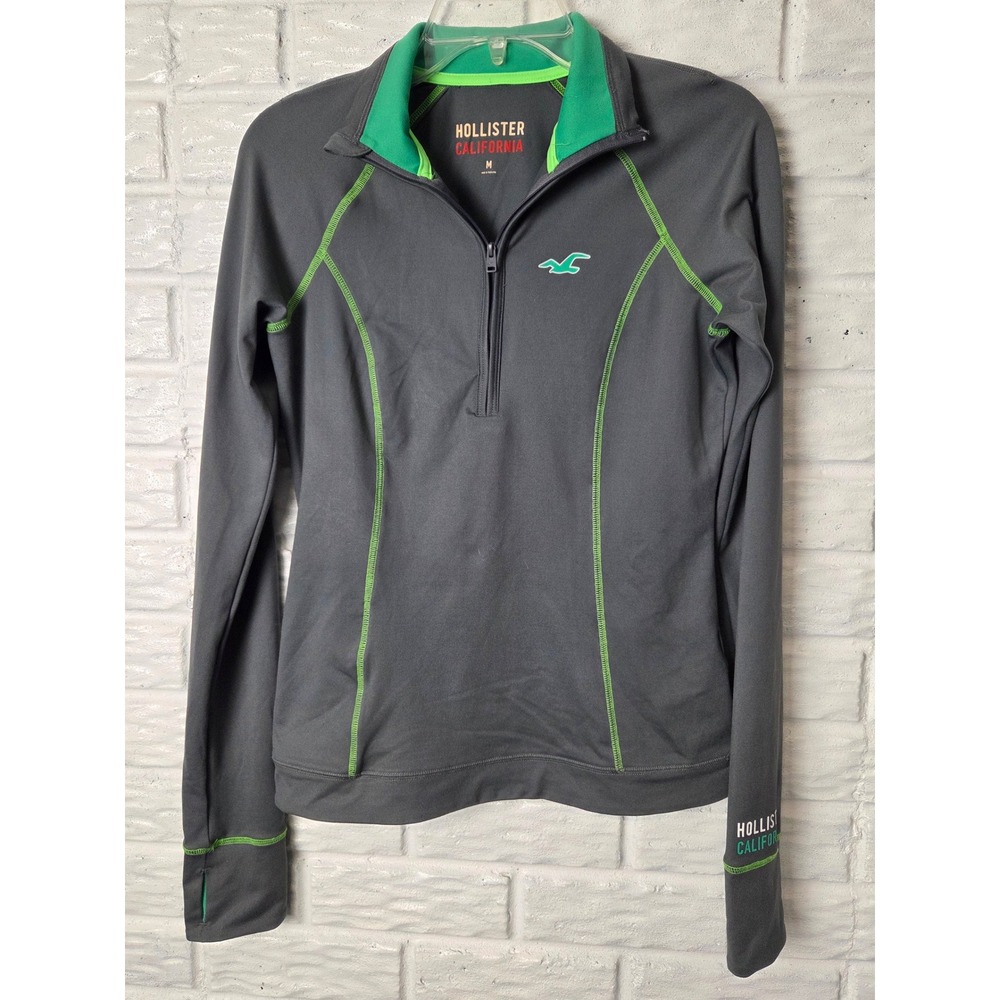 HOLLISTER Womens size Medium pullover 1/4 zip Performance long sleeve Poly blend